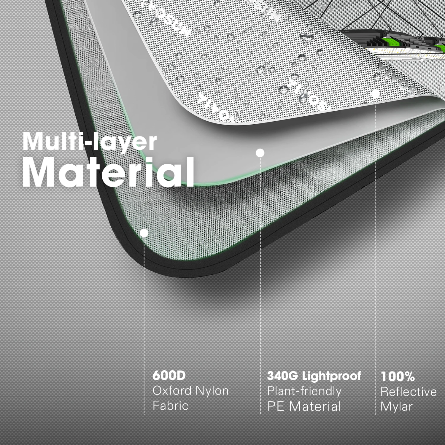 G448 Upgraded 4x4 Mylar Grow Tent With 22mm Poles, 48″ X 48″ X 80″ 3 G448 Upgraded 4x4 Mylar Grow Tent With 22mm Poles, 48″ X 48″ X 80″ - Image 3