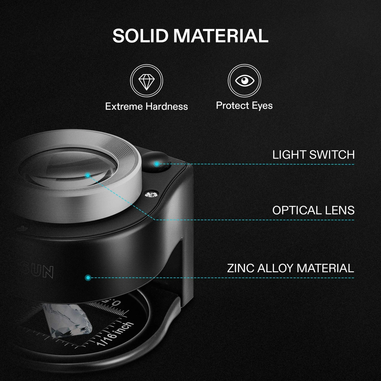 30X Rechargeable Loupe Magnifier With Optical Glass Lens And Lights 6 30X Rechargeable Loupe Magnifier With Optical Glass Lens And Lights - Image 6