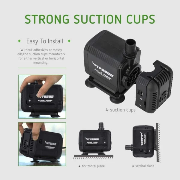 400GPH Submersible Pump For Fish Tank 4 400GPH Submersible Pump For Fish Tank - Image 4