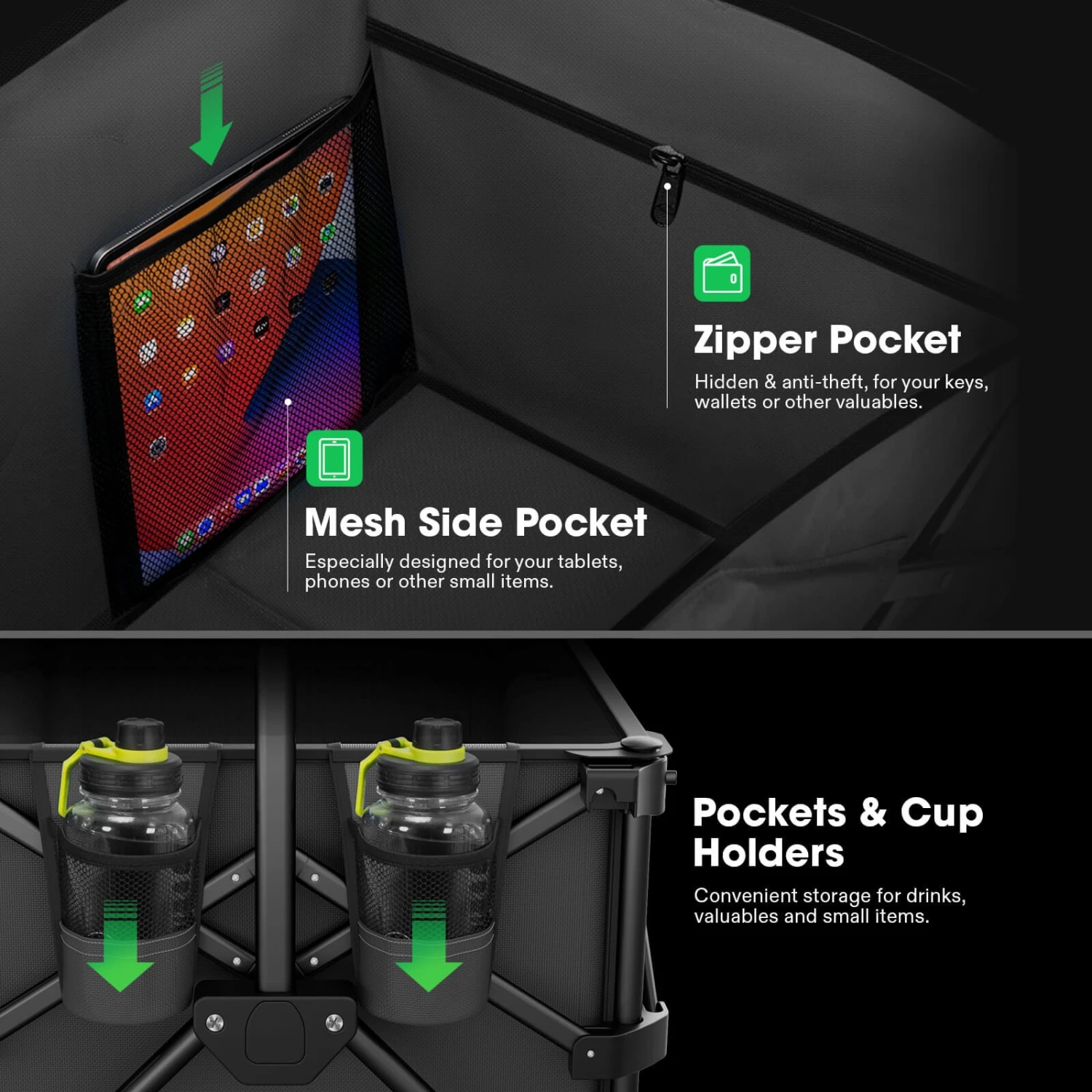 Heavy Duty Collapsible Folding Wagon, Red 7 Heavy Duty Collapsible Folding Wagon, Red - Image 7