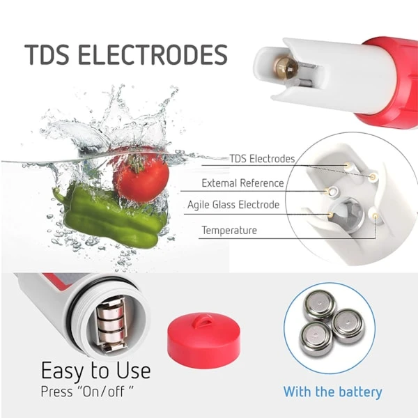 PH Meter 4-in-1 Function Water Quality Tester 2 PH Meter 4-in-1 Function Water Quality Tester - Image 2