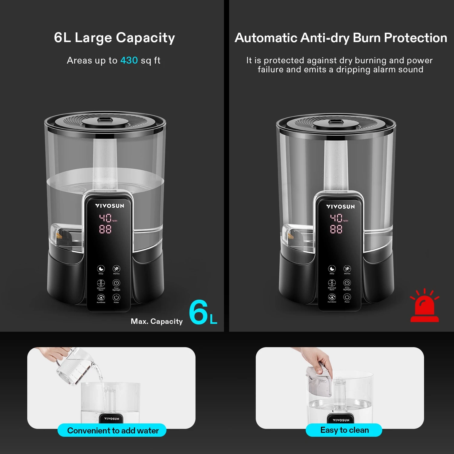 6L Cool & Warm Mist Humidifier 4 6L Cool & Warm Mist Humidifier - Image 4
