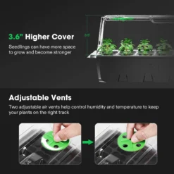1-Pack 40-Cell Seed Starter Trays With 1 Set Of LED Lights And 10"x20.75" Seedling Heat Mat -Smart Planting Store 80f32196defb673c8c6ae9a3b8a85260