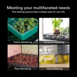 Seedling Heat Mat With Dual Digital Display Thermostat, 10" X 20.75" Black Warm Hydroponic Heating Pad For Seed Germination 13 Seedling Heat Mat With Dual Digital Display Thermostat, 10" X 20.75" Black Warm Hydroponic Heating Pad For Seed Germination -Smart Planting Store 869410ae5f19ee79250614c48ba650f3