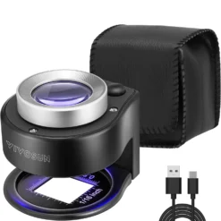 30X Rechargeable Loupe Magnifier With Optical Glass Lens And Lights