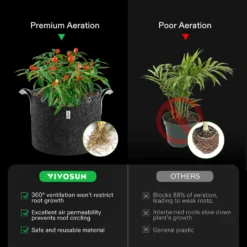 10 Gallon Grow Bags 5-Pack Black Thickened Nonwoven Fabric Pots With Handles, Multi-Purpose Rings 12 10 Gallon Grow Bags 5-Pack Black Thickened Nonwoven Fabric Pots With Handles, Multi-Purpose Rings -Smart Planting Store 8a4b7aba9c4c638e2215143cbcc4b654 4