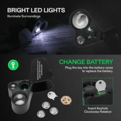 30X-60X Jewelers Loupe Magnifier With LED Light (2-Pack Black) 10 30X-60X Jewelers Loupe Magnifier With LED Light (2-Pack Black) -Smart Planting Store 8e54a90fa6fd7cfa4f99cba59fdfb76d