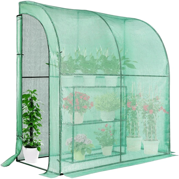 Mini Lean-to Green House, 39.3x78.7x82.6-Inch Portable Wall 1 Mini Lean-to Green House, 39.3x78.7x82.6-Inch Portable Wall