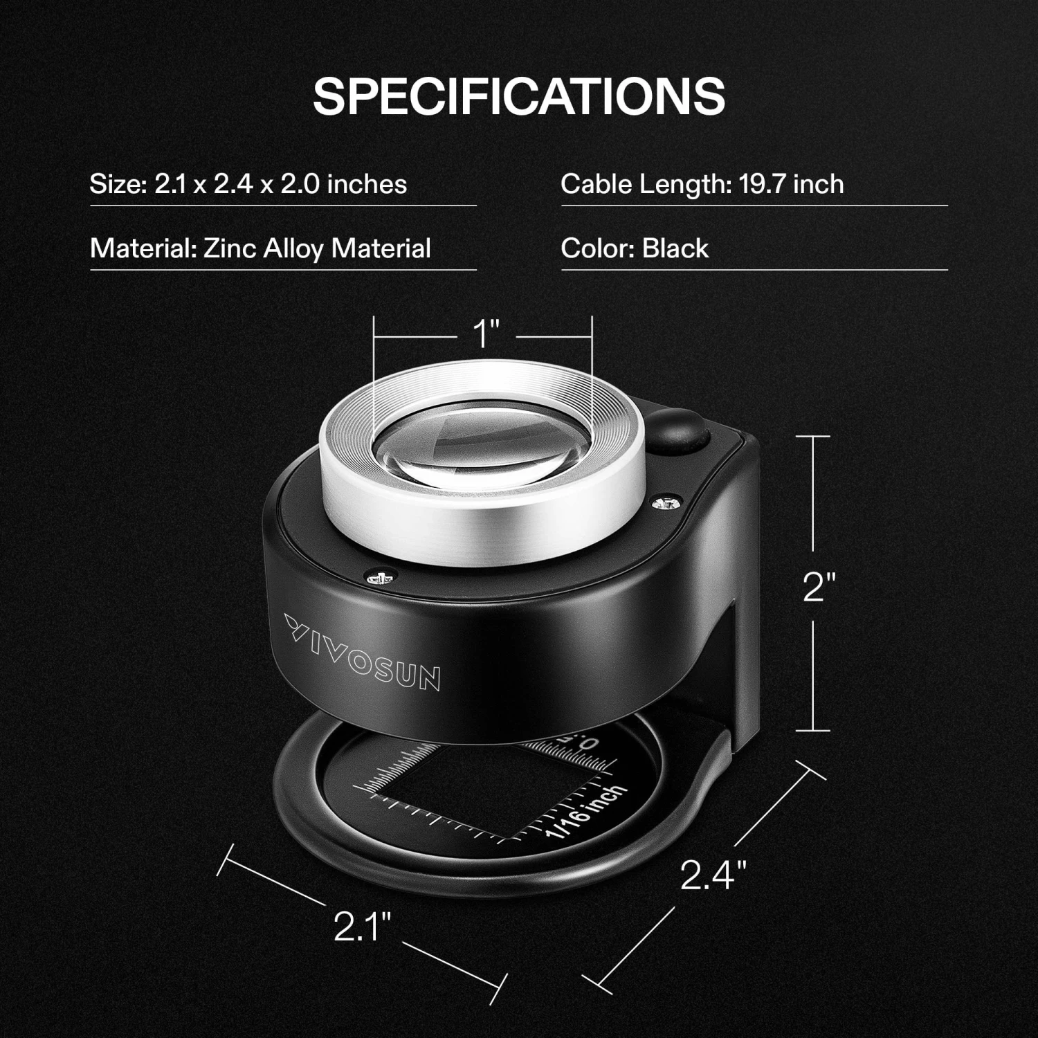 30X Rechargeable Loupe Magnifier With Optical Glass Lens And Lights 2 30X Rechargeable Loupe Magnifier With Optical Glass Lens And Lights - Image 2