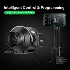 4 Inch Inline Duct Fan And GrowHub E42A, W/EC Motor, Quiet Ventilation Exhaust Fan -Smart Planting Store 9cdd612f8e741cc9807e909949c53b1d 1