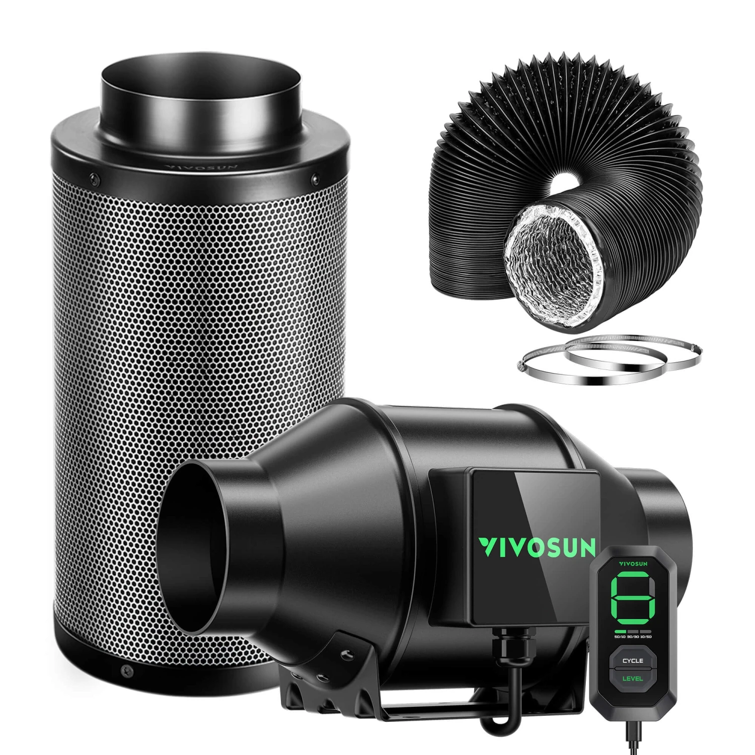 AeroZesh G4 4-inch 195 CFM Inline Duct Fan Combo W/ E12 Speed Controller 1 AeroZesh G4 4-inch 195 CFM Inline Duct Fan Combo W/ E12 Speed Controller