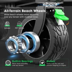 Folding Collapsible Wagon Utility Outdoor Camping Beach Cart With Universal Wide Wheels & Adjustable Handle, Blue -Smart Planting Store a160a7443fb95fc482ce2f6448c769c9