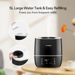 2-in-1 Warm And Cool Mist Humidifier, 5L Indoor Ultrasonic Air Humidifier With Essential Oil Tray For Bedrooms, Plants, Offices And Babies -Smart Planting Store a5c17b9830fab96231c963f9698a67c0