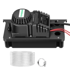 Automatic Condensate Removal Pump, 115Volts/60Hz, 80GPH, 1/30 HP With Safety Switch For Air Conditioners, Dehumidifiers, Ice Machines, Furnaces, Black