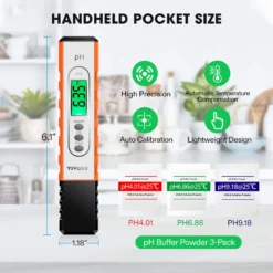Digital PH Tester Pen, High Accuracy Water Quality Tester, Army Green -Smart Planting Store afb6b6ca18a2de4c8b296c66d7391947