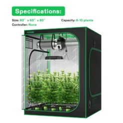 Standard Grow Tent Kit GIY-55 5x5, 6-Plant Complete System, With 400W VS4000 LED Grow Light, And 6-inch Ventilation Combo -Smart Planting Store b62f701f368c69f7522c31ae91c36c66