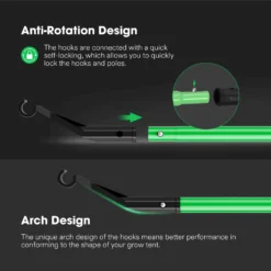 Grow Tent High CFM Kit, Green Pole Range Of 24"-48" -Smart Planting Store ba9eca1a8ca2cd38934a330267971e9e
