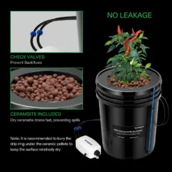 5 Gallon DWC Hydroponic System Kit (4 Bucket, Black) -Smart Planting Store bc0224e68882ee974b2671b88c145aab