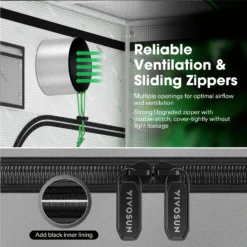 G336 Upgraded 3x3 Mylar Grow Tent With 19mm Poles, 36″ X 36″ X 72″ -Smart Planting Store bd35c3af4a4c525b5473550f34c65d95 1