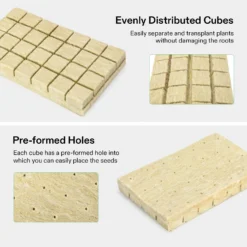 1.6" Rockwool Grow Cubes, 4 Sheets Of 112 Plugs -Smart Planting Store bd4170fbb63e692b280db26951b600b2