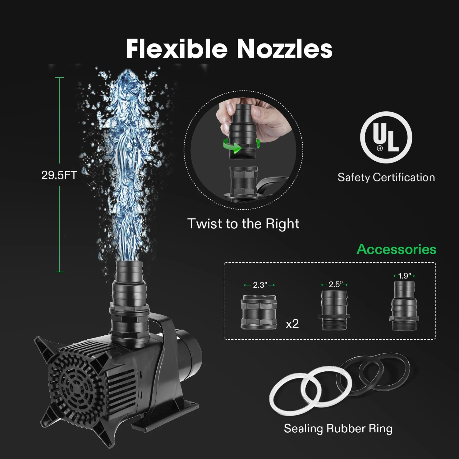 Submersible Water Pump 5284 GPH 400W For Pond Waterfall Fish Tank Statuary Hydroponic 2 Submersible Water Pump 5284 GPH 400W For Pond Waterfall Fish Tank Statuary Hydroponic - Image 2