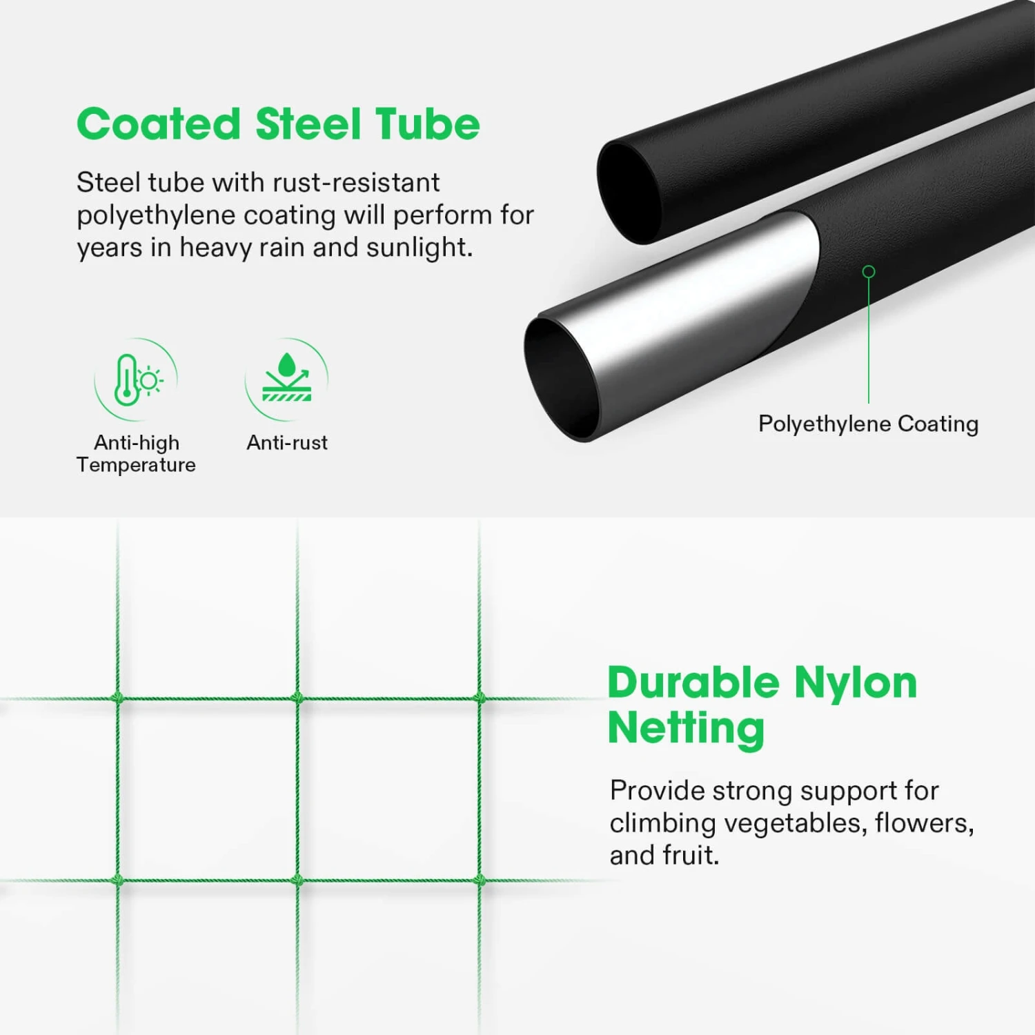 Arch Trellis For Climbing Plants, 7Ft., Black 3 Arch Trellis For Climbing Plants, 7Ft., Black - Image 3