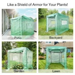 8'x6' Portable Walk-in Greenhouse With PE Cover, Instant Pop-up And Walk-in Folding, Roll-Up Zipper Entry Doors And 2-Side Viewing Windows, Easy Setup For Plants Outdoor -Smart Planting Store c06b31072f1b8d34c357d59f18763788