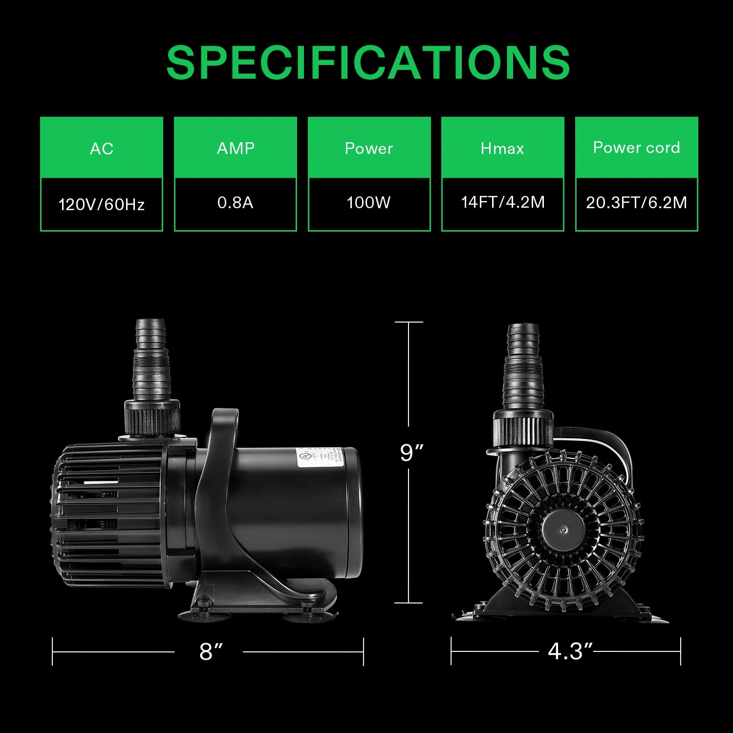 4500GPH Submersible Water Pump 220W Ultra Quiet Pump High Lift For Pond Waterfall 3 4500GPH Submersible Water Pump 220W Ultra Quiet Pump High Lift For Pond Waterfall - Image 3