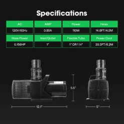 3567 GPH Submersible Water Pump 130W Ultra Quiet Pump 11 3567 GPH Submersible Water Pump 130W Ultra Quiet Pump -Smart Planting Store c20eb57bf0fb48165f293ad7011d7bac 1