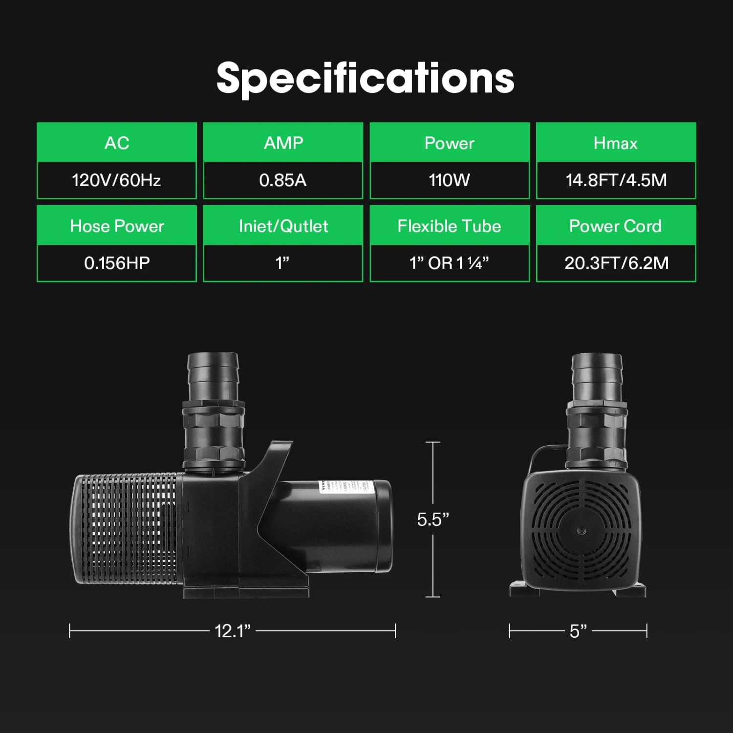 3567 GPH Submersible Water Pump 130W Ultra Quiet Pump 5 3567 GPH Submersible Water Pump 130W Ultra Quiet Pump - Image 5