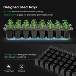 1-Pack 40-Cell Seed Starter Trays With 1 Set Of LED Lights And 10"x20.75" Seedling Heat Mat -Smart Planting Store c916a52394929b65ec3f2d6aa93ddb2f