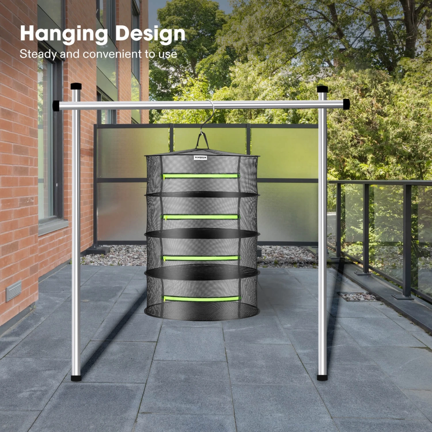 4-Layer Mesh Drying Rack With Hanging Design 2ft 2 Pack 2 4-Layer Mesh Drying Rack With Hanging Design 2ft 2 Pack - Image 2