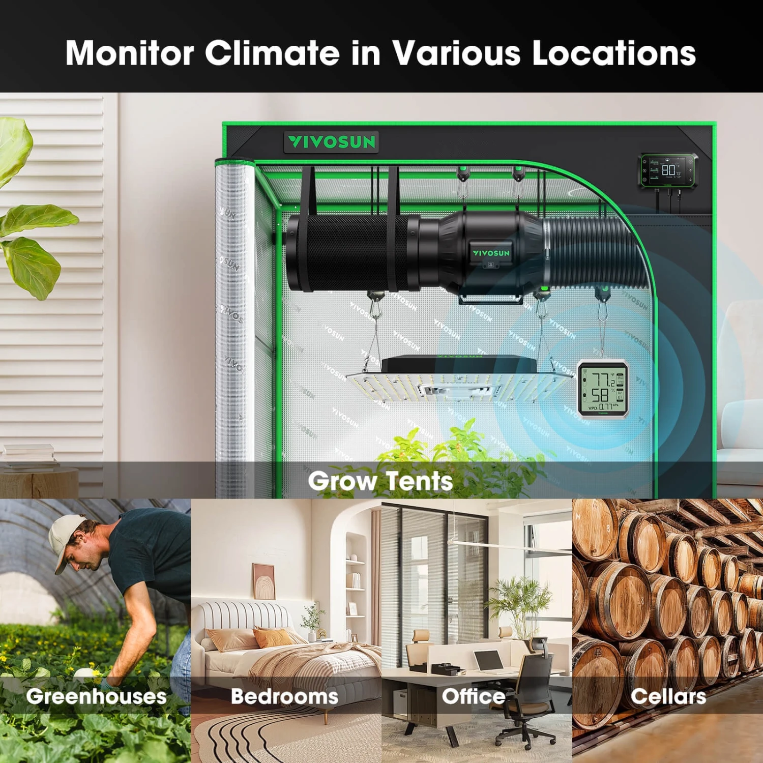 AeroLab THB1S Bluetooth Hygrometer Thermometer, External Sensor Probe Included 2 AeroLab THB1S Bluetooth Hygrometer Thermometer, External Sensor Probe Included - Image 2