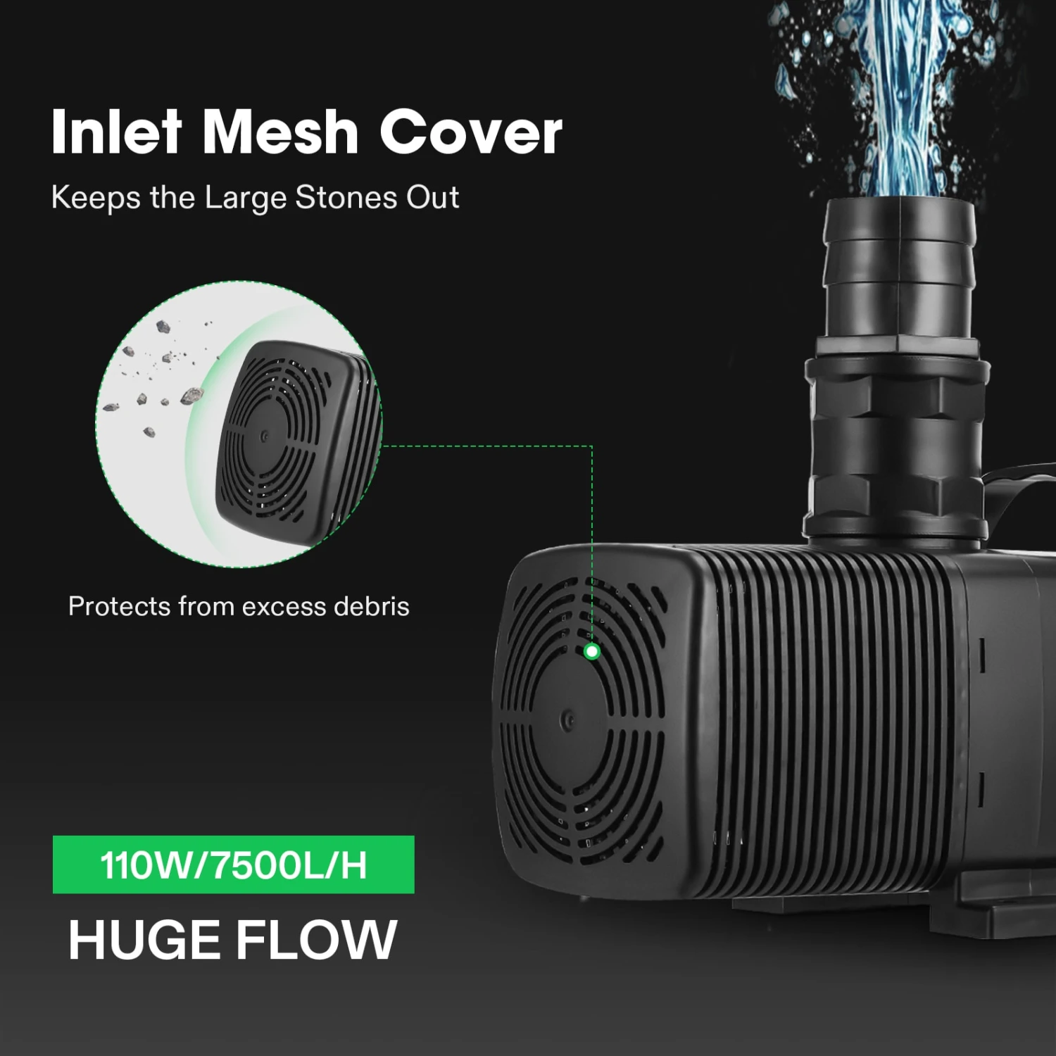 3567 GPH Submersible Water Pump 130W Ultra Quiet Pump 4 3567 GPH Submersible Water Pump 130W Ultra Quiet Pump - Image 4