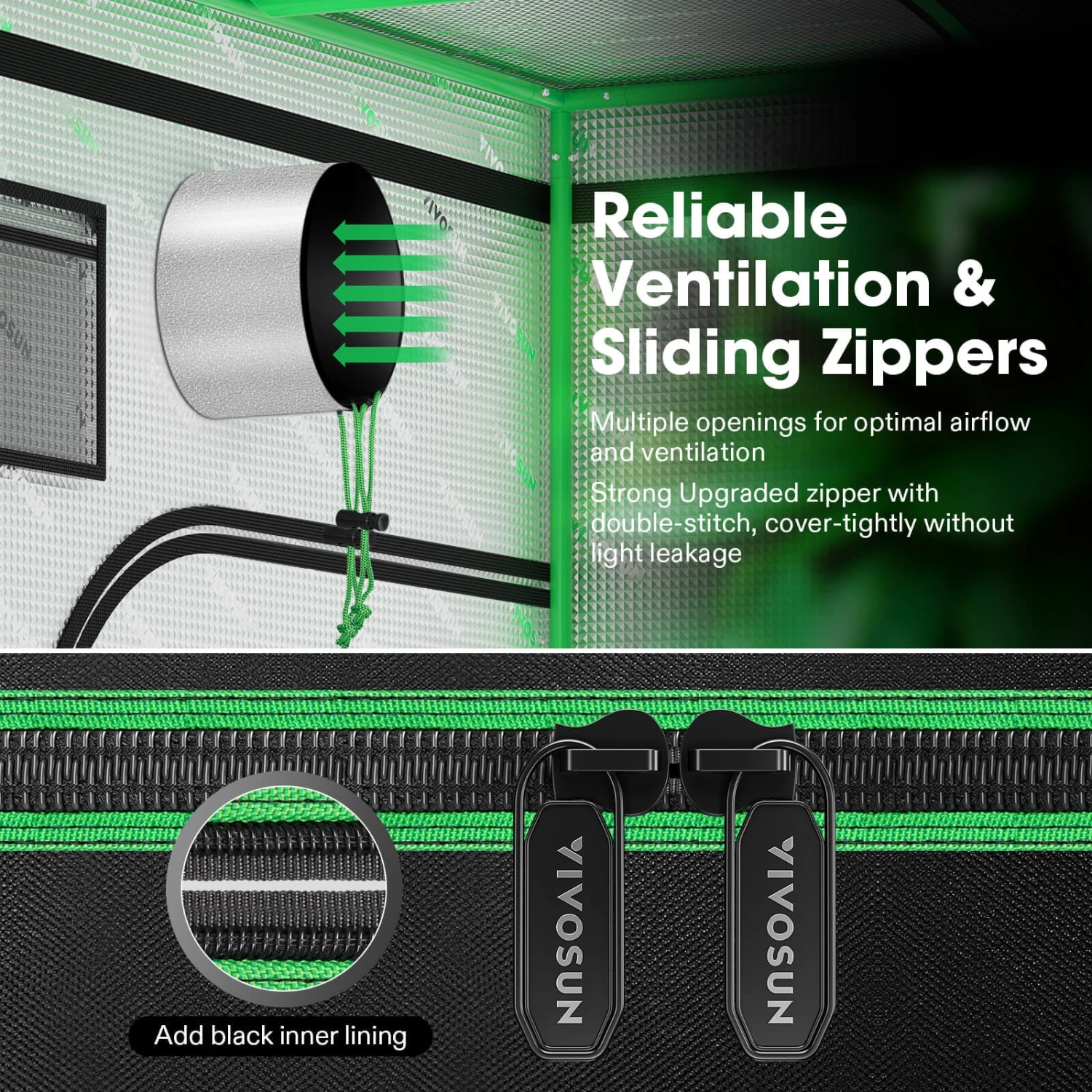 D325 2-in-1 Mylar Grow Tent 3x2 With Multi-Chamber, 36″ X 24″ X 53″ 5 D325 2-in-1 Mylar Grow Tent 3x2 With Multi-Chamber, 36″ X 24″ X 53″ - Image 5