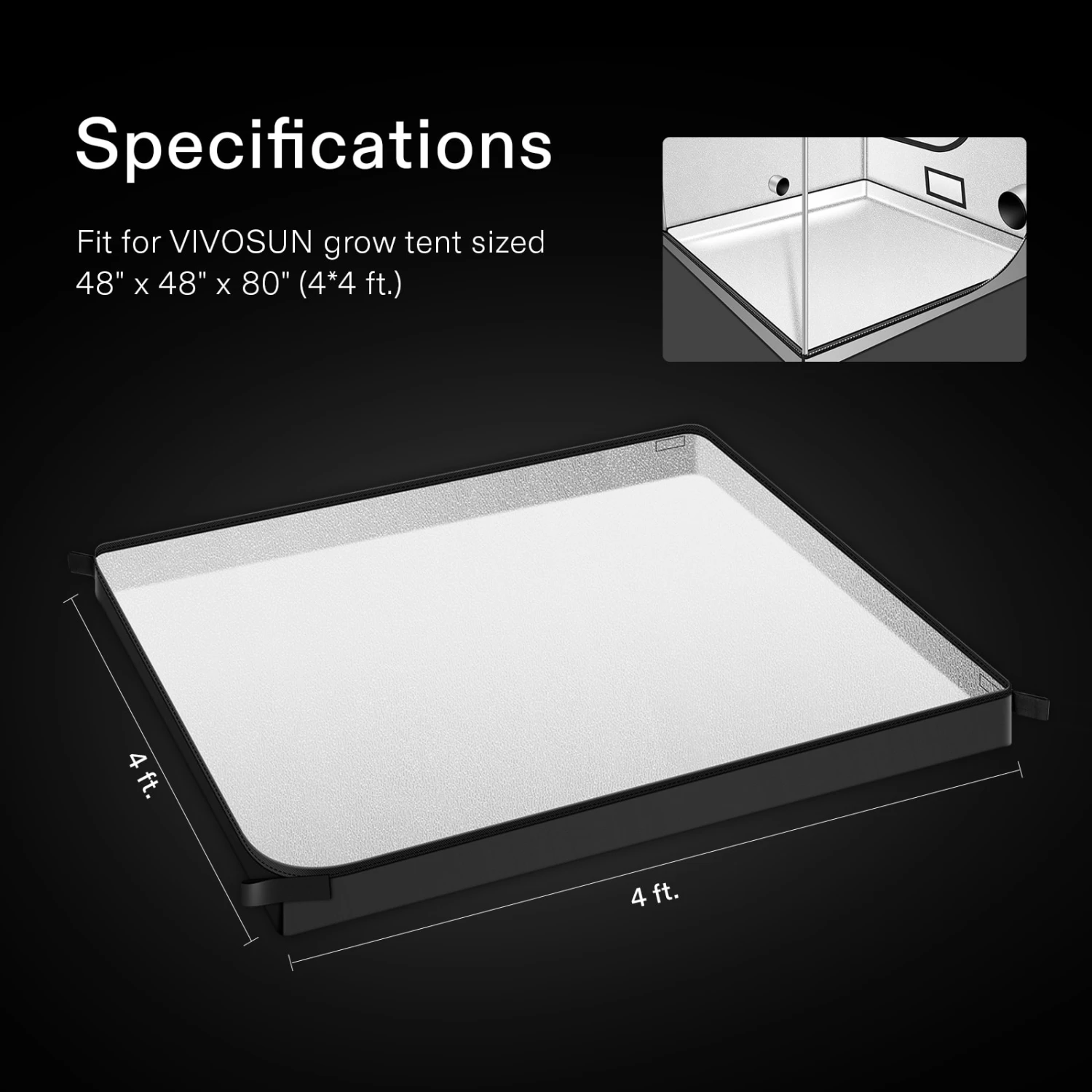 Floor Tray For 5*5 Tent, 1 Pc 2 Floor Tray For 5*5 Tent, 1 Pc - Image 2