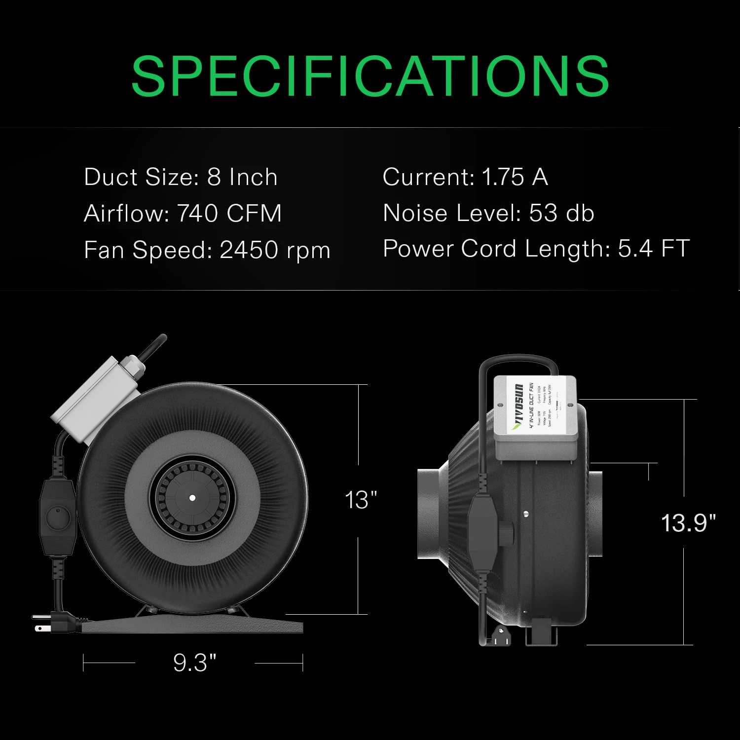 4-Inch 203 CFM Inline Duct Fan With Variable Speed Controller 3 4-Inch 203 CFM Inline Duct Fan With Variable Speed Controller - Image 3