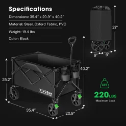 Heavy Duty Collapsible Folding Wagon, Green -Smart Planting Store d2d31aab3f8d6959a5901e1ed85cc83d 1