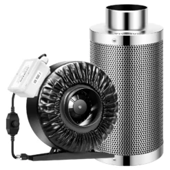 4-Inch 203 CFM Inline Duct Fan With Carbon Filter