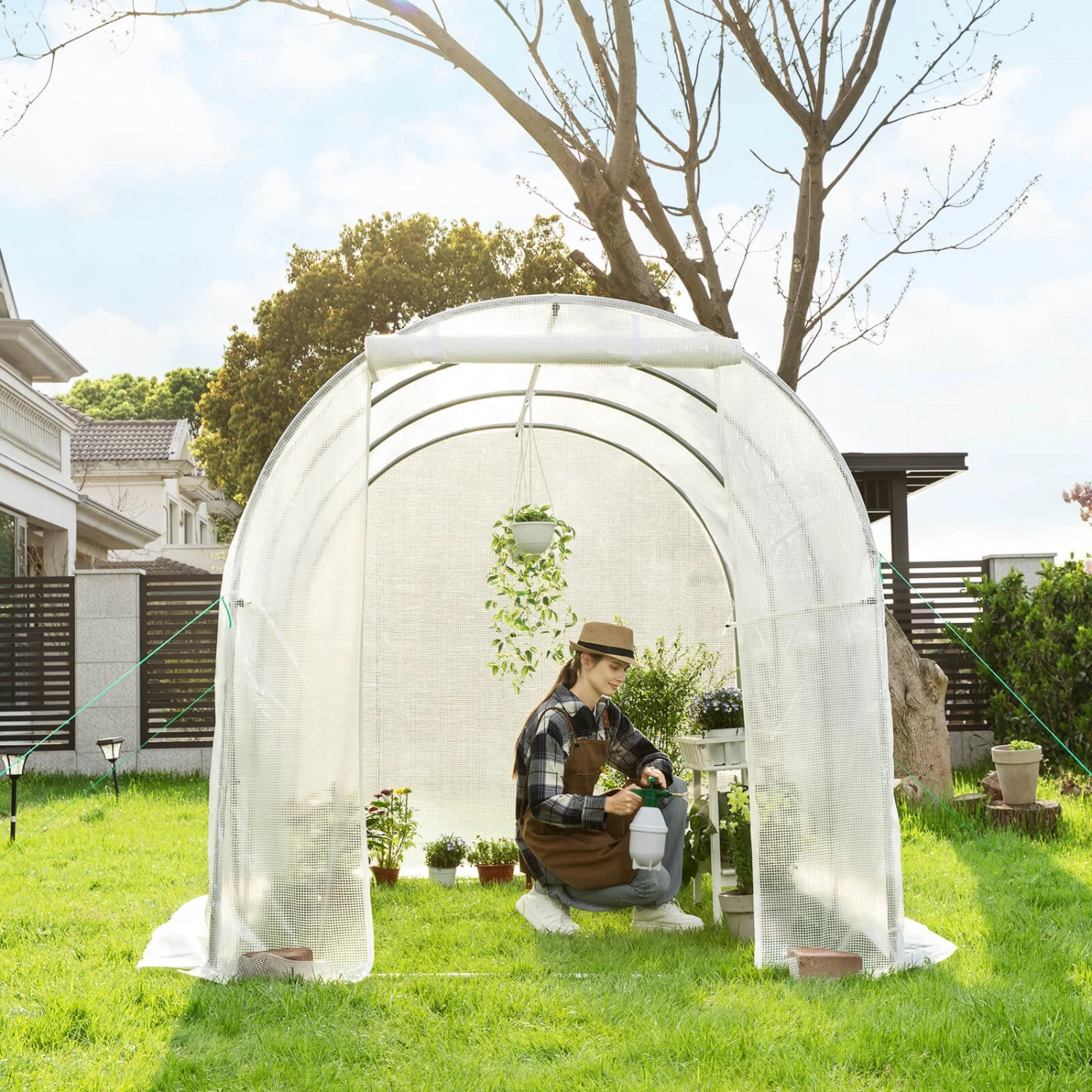 10x7x7 Ft. Large Walk In Greenhouse Tunnel Garden Plant Hot House 2 10x7x7 Ft. Large Walk In Greenhouse Tunnel Garden Plant Hot House - Image 2