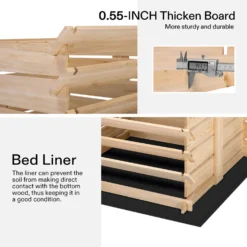 170 Gallon Wooden Compost Bin, Removable Front Door, Easy To Setup For Backyard, Lawn (Black With Gloves And Liner) -Smart Planting Store dddd1b22c46dc59c9e7240e8dd352155