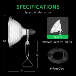 8.5 Inch Clamp Lamp Light, Pack Of 2 -Smart Planting Store e5f64a17a4a25ea9f28c2a39029e3ab7