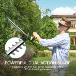 20" Cordless Hedge Trimmer, 2Pcs Batteries And Fast Charger Included -Smart Planting Store eb79bb97800ac59a21234fd5c546922d