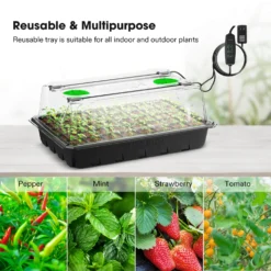 6-Pack Seed Starter Trays, 240-Cell Seed Starter Kit With 2 Set Of LED Lights -Smart Planting Store ed2f09ba80afa0f5e83a74856b1537b8