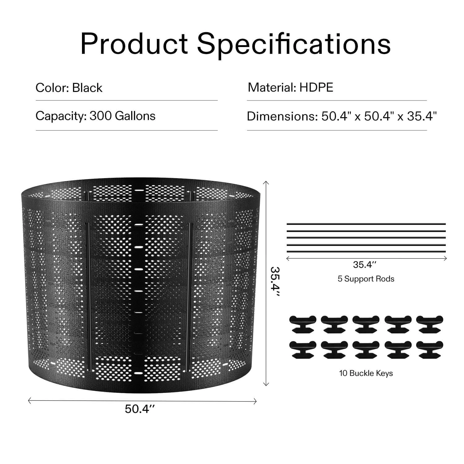 300 Gallon Outdoor Compost Bin, Expandable Composter, Easy To Setup & Large Capacity For Backyard, Lawn (Black With Gloves) 2 300 Gallon Outdoor Compost Bin, Expandable Composter, Easy To Setup & Large Capacity For Backyard, Lawn (Black With Gloves) - Image 2