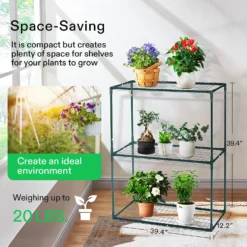 Mini Lean-to Greenhouse, 39x79x83-Inch -Smart Planting Store f97ce630a66438792d9672f9a2388894