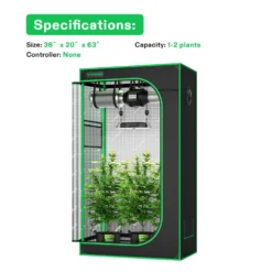 Standard Grow Tent Kit GIY-32 3x2, 2-Plant Complete System, With 100W VS1000 LED Grow Light, And 4-inch Ventilation Combo -Smart Planting Store ff819e1ea374781e4c63ba5bdb3ad197
